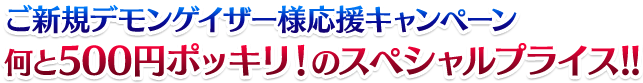 ご新規デモンゲイザー様応援キャンペーン　何と500円ポッキリ！のスペシャルプライス!!